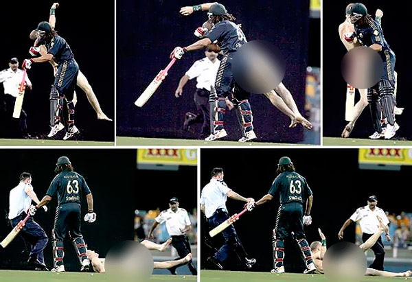 Fotos: Homens Nus invadem campo de Críquete