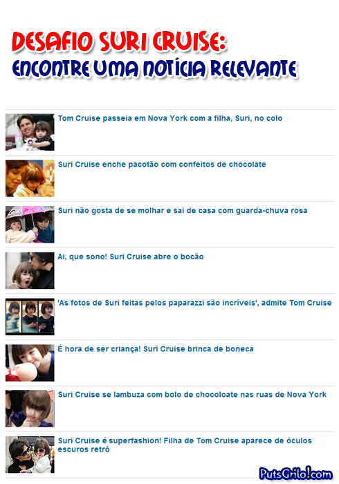 Suri Cruise: Nada de Fotos um Desafio