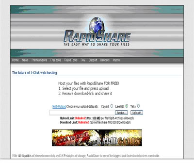 Tutorial de Download Grátis: RapidShare Premium Grátis por 1 Ano - Como Baixar Arquivos