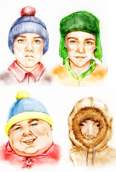 Personagens do South Park de Verdade: Stan, Kyle, Cartman e Kenny