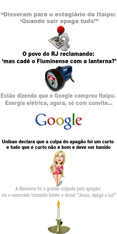 Piadas Sobre o Apagão 2009 Bombando na Web