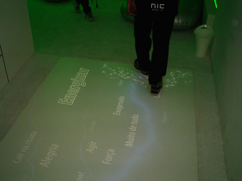 Tecnologia de interação no stand da Nokia