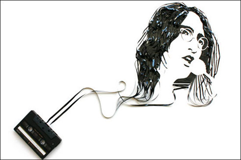 reciclagem, arte, erika simmons, michael jackson, beatles