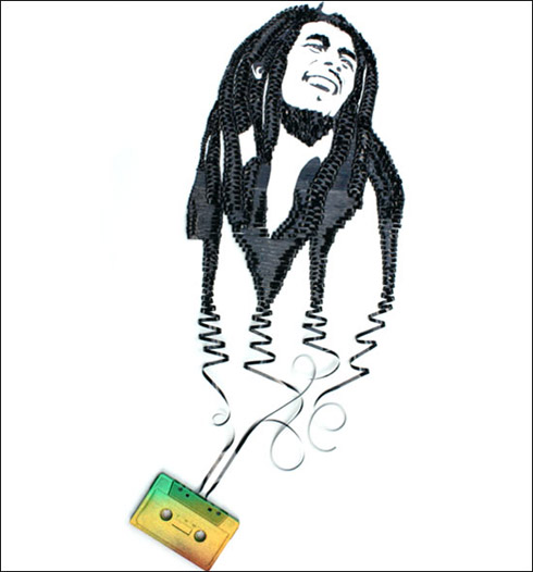 reciclagem, arte, erika simmons, michael jackson, beatles