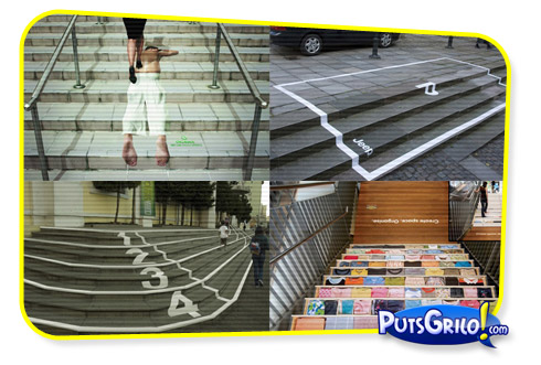 Fotos: Propagandas Criativas em Escadas