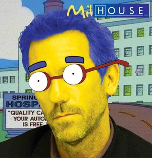 Montagem: Dr. House e Milhouse [Os Simpsons]