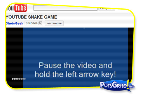 Jogo da Cobra [Snake Game] no Youtube