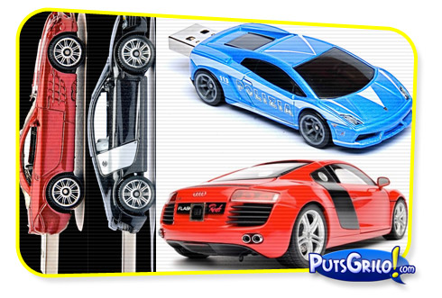 Pen Drive e HD Externo em Forma de Carros