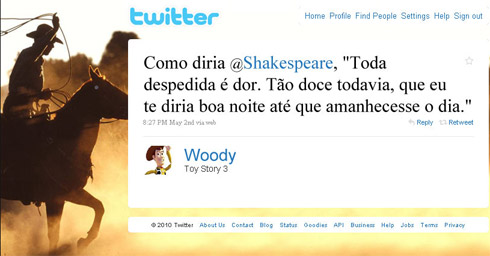 Filmes no Twitter: Tweets de Personagens Famosos