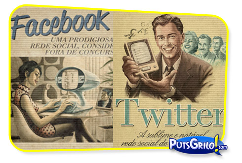 Propagandas Retrôs do Youtube, Skype, Twitter e Facebook