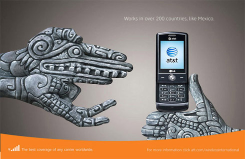 Propagandas da AT&T em Pinturas de Mãos