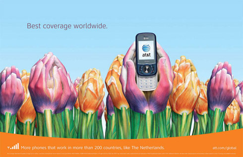 Propagandas da AT&T em Pinturas de Mãos