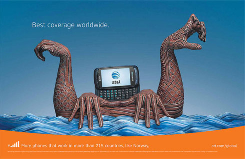 Propagandas da AT&T em Pinturas de Mãos