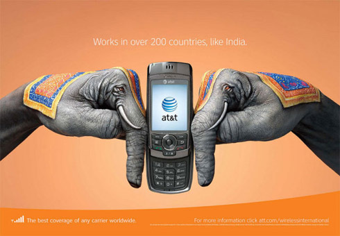 Propagandas da AT&T em Pinturas de Mãos