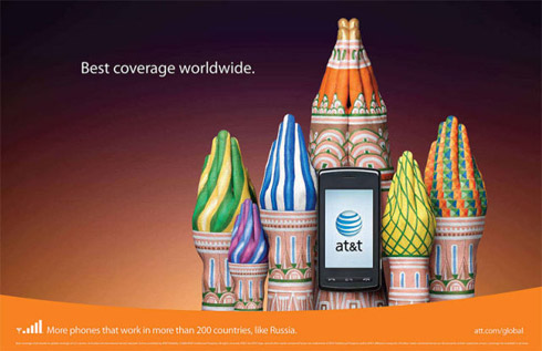 Propagandas da AT&T em Pinturas de Mãos