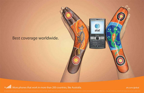 Propagandas da AT&T em Pinturas de Mãos