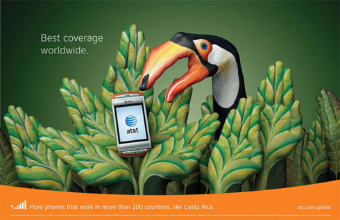 Propagandas da AT&T em Pinturas de Mãos