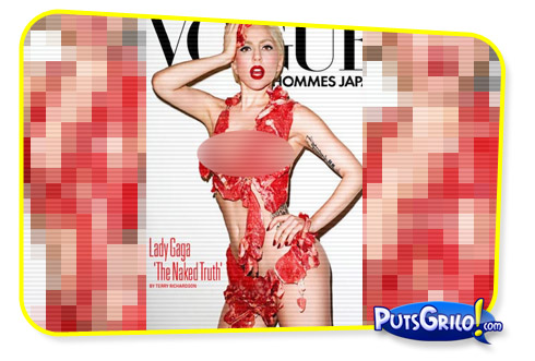 Lady Gaga Coberta de Carne na Capa da Vogue