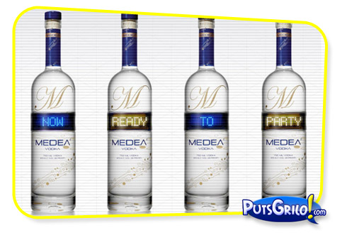 Garrafa de Vodka com Painel de LED