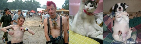 Fotos de Pessoas e Animais Gêmeos