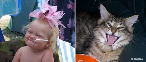 Fotos de Pessoas e Animais Gêmeos