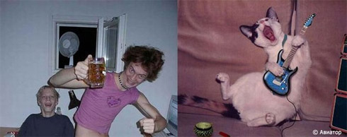 Fotos de Pessoas e Animais Gêmeos