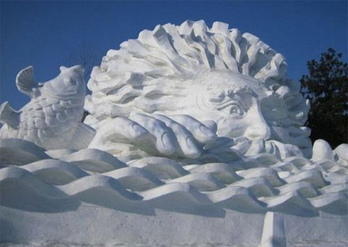 Esculturas e Bonecos de Neve Incríveis