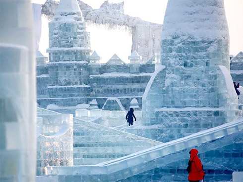 Esculturas Gigantes de Gelo Na China Esculturas Gigantes de Gelo Na China