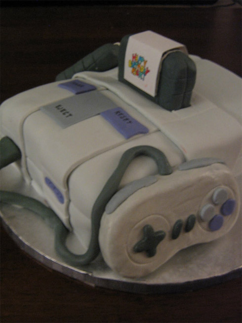 Video Game Super Nintendo Em Forma de Bolo de Aniversário