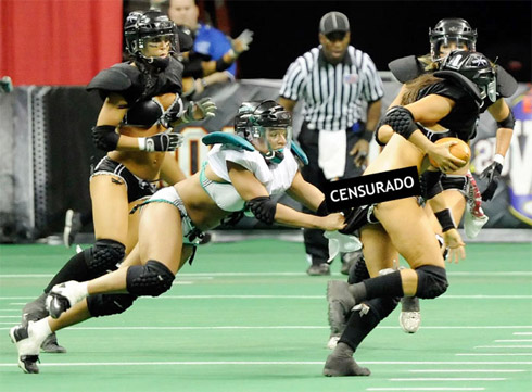 Fotos das mulheres na final da Liga de Lingerie de Futebol Americano