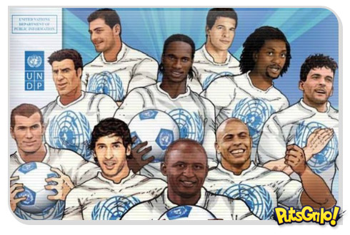 Revista em quadrinhos com jogadores de futebol