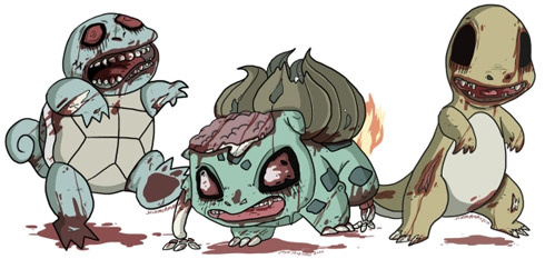 Personagens de video game como zumbis