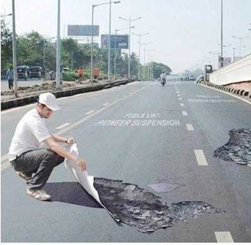 Buracos fakes para controlar de velocidade dos carros