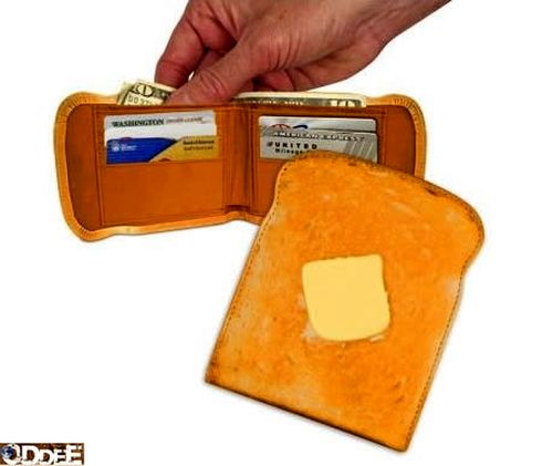 carteira em forma de torrada