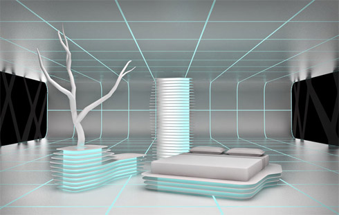 Móveis com design inspirado no filme Tron