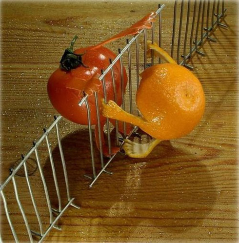 Arte e escultura com alimentos