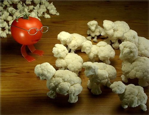 Arte e escultura com alimentos