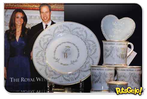 porcelana oficial casamento princípe william e kate