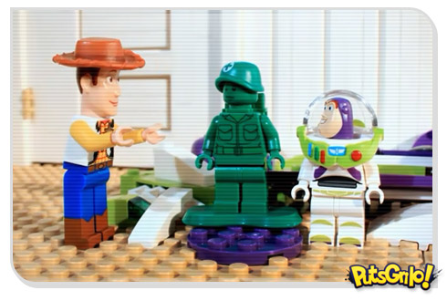 Animação em stop motion de Toy Story feita de Lego