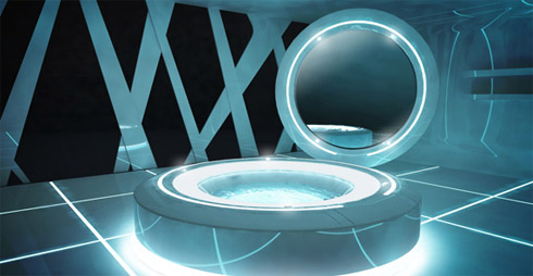 Banheira inspirada no filme Tron