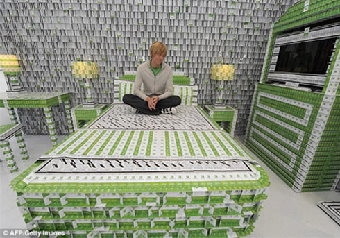 Casas feitas de material reciclado
