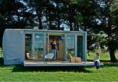Casas feitas de material reciclado