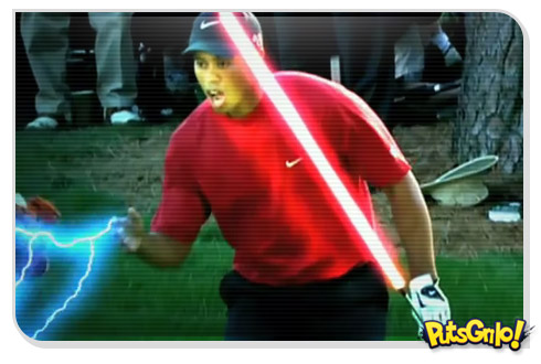 Golfe Jedi jogado com sabres de luz