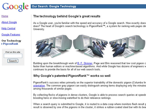 Piadas de 1º de abril do Google