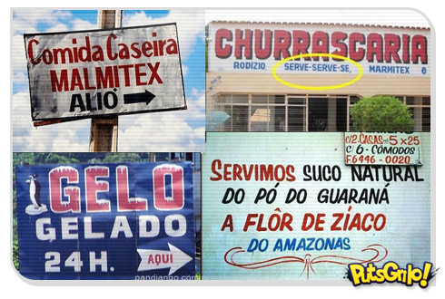 Placas com erros de português bizarros