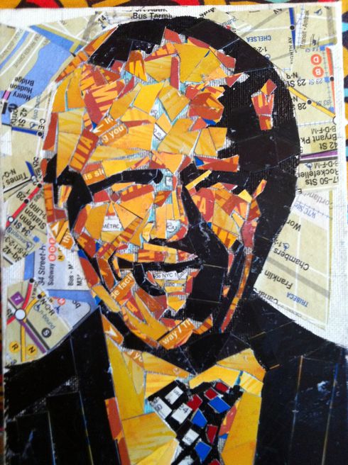 Mandela feito com bilhetes de metrô