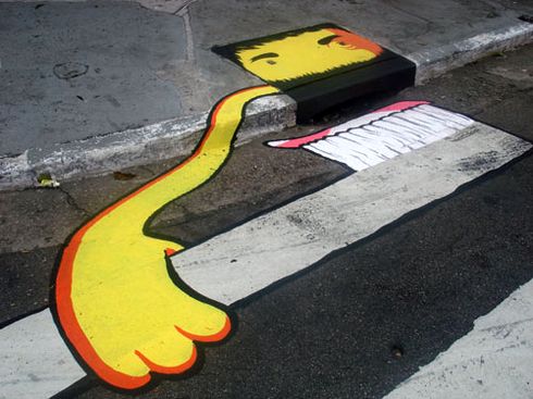 Arte de rua boeiros pintado
