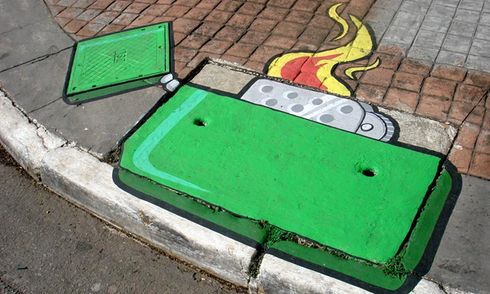 Arte de rua boeiros pintado