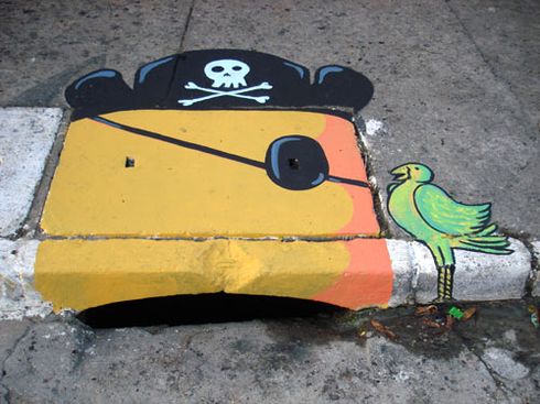 Arte de rua boeiros pintado