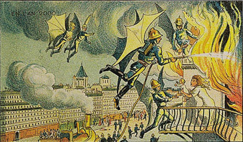 Ilustrações do futuro no ano 2000 imaginado em 1910